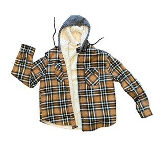 Unisex Distortion Plaid Flannel Hoodie